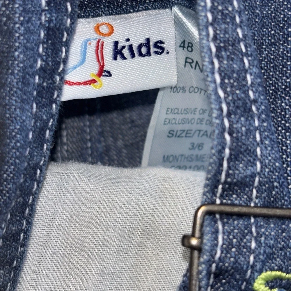 B.T. Kids Soft Denim Blue Shortalls Baby Size 3-6 Mths Vintage‎ 90's Reptiles